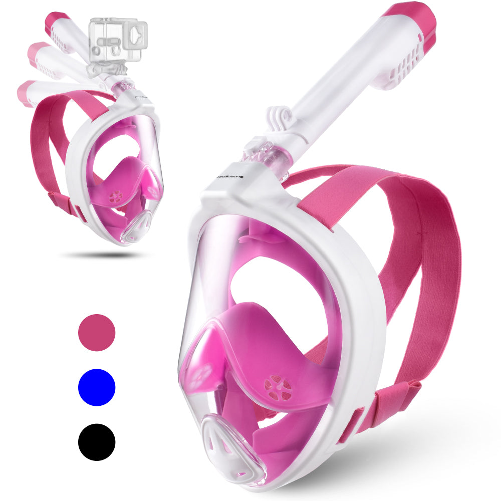 Leader - Full Face Snorkel Mask - Pink